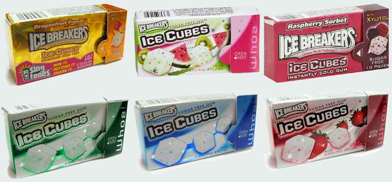 Жевательная резинка купить Ice Breakers Ice Cube США (Айс брекерс ледяной куб)