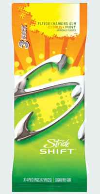 Новая жевательная резинка Stride Gum Shift Citrus Mint (Страйд шифт цитрус и мята)