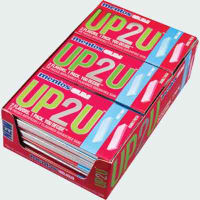 Mentos UP2U Bubble Fresh Sweet Mint (Ментос освежающий бабл гам и сладкая мята)