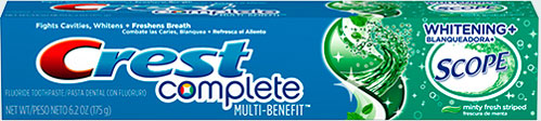Зубная паста от кариеса Crest Complete Multi-Benefit Whitening Plus Scope Toothpaste (Крест мульти польза отбеливание плюс возможности)