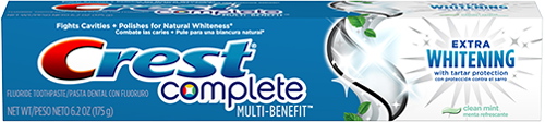Crest Complete Multi-Benefit Extra Whitening with Tartar Protection Fluoride Toothpaste