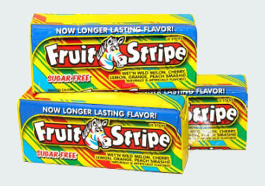 Старая жвачка Fruit Stripe Gum Sugar Free (Фруктовые полоски бабл гам)